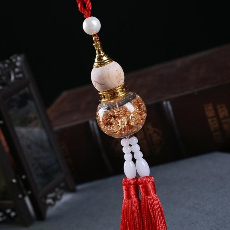 Car Pendant Gold Foil Gourd Auto Rearview Mirror Interior Purfume Decoration Chinese Style Hanging Ornaments Car Accessories