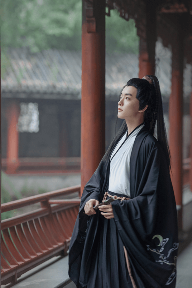 Men's large size original Hanfu black embroidery martial arts domineering knight Chinese style elegant Hanfu male丨Tryst Hanfu & Cheongsam