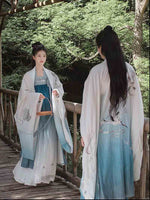 Load image into Gallery viewer, Embroidery Hanfu Men&amp;Women Chinese Traditional Gradient Blue Hanfu Couples Cosplay Costume Hanfu For Women&amp;Men Plus Size XL
